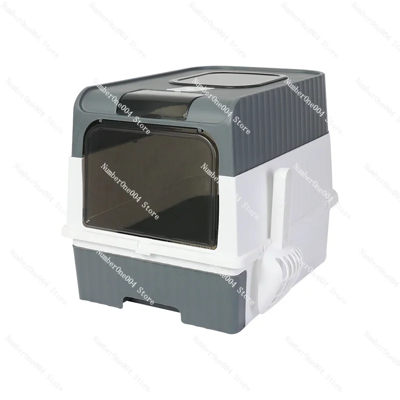 Oversized Fully Enclosed Cat Toilet, Cat Sand Basin, Odor-proof and Splash-proof Integrated Cat Cage, Kitten Shit Basin