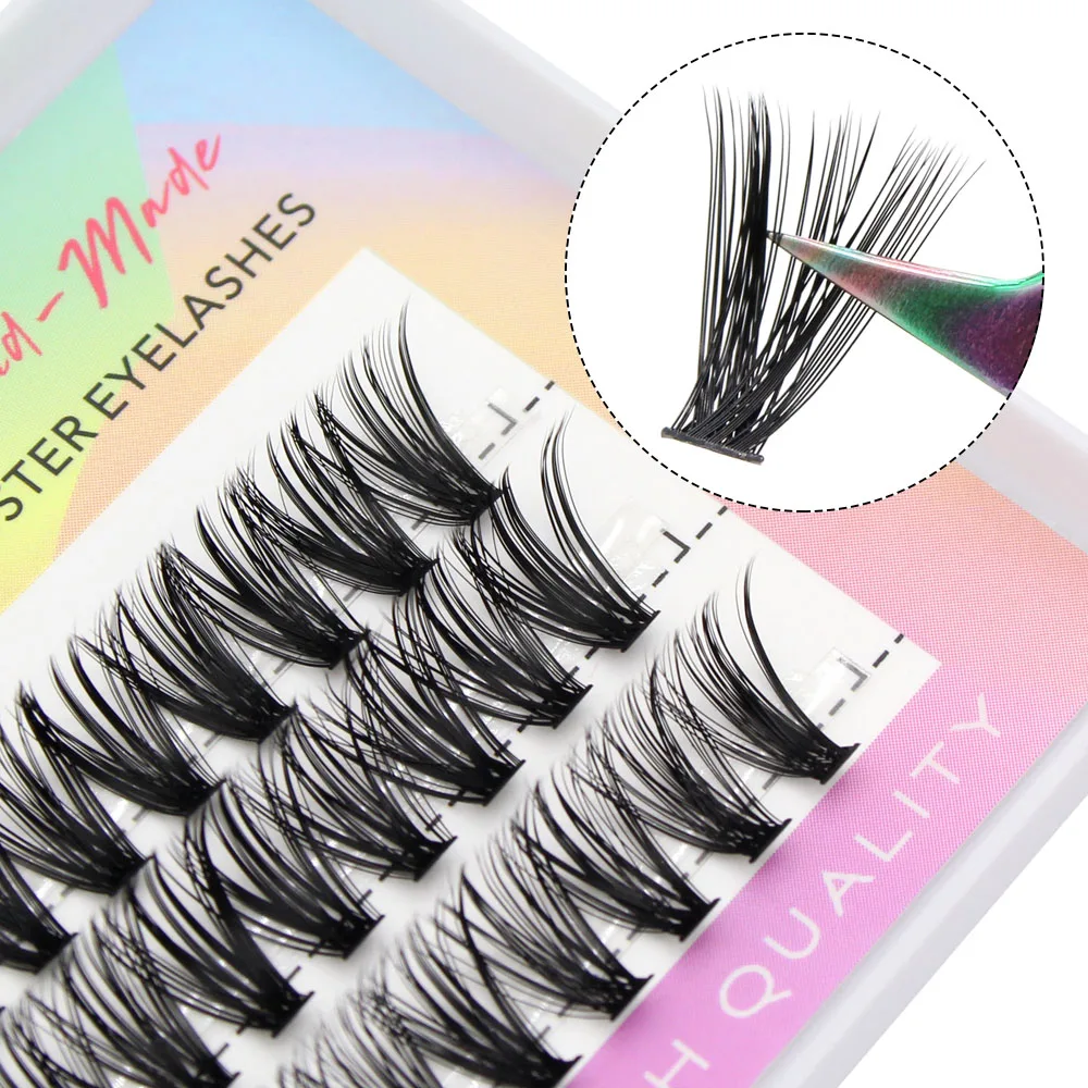 Moonlily Hoge Kwaliteit Zijden Cluster Wimpers Extensions Natuurlijke Lange Zachte 3D Volume Effect Faux Bunche Individuele Make-Up Lash