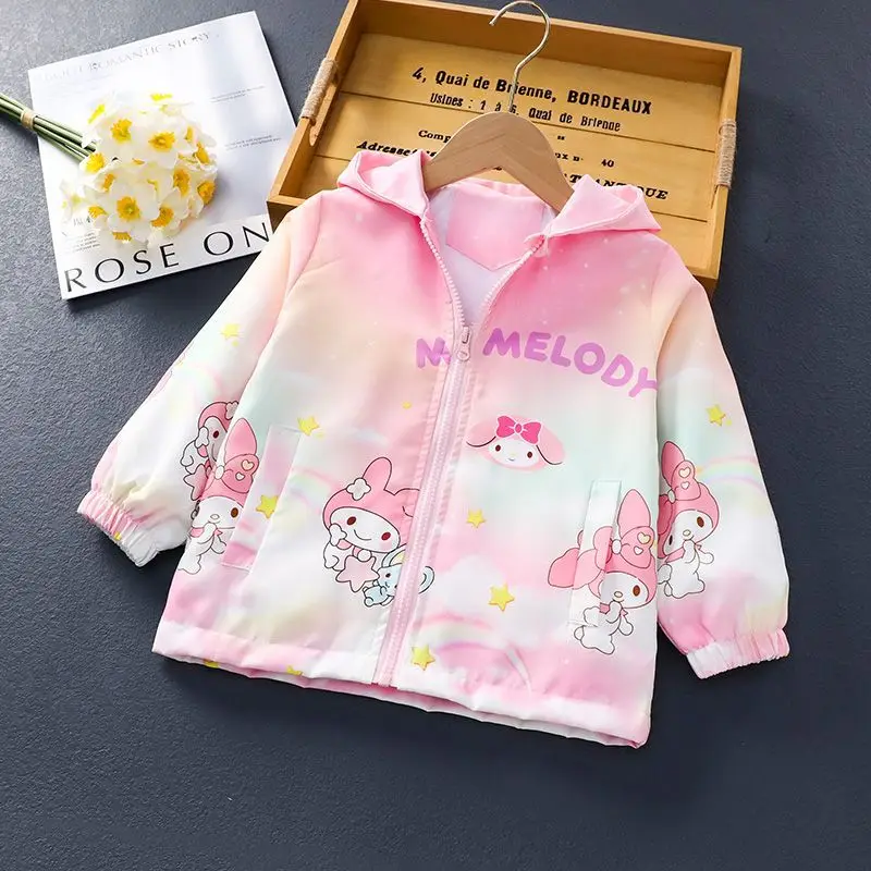 

Kawaii My Melody Sanrio Student Cute Cartoon Jacket Children Long Sleeved Sportswear Windproof Clothing Gift for Kids