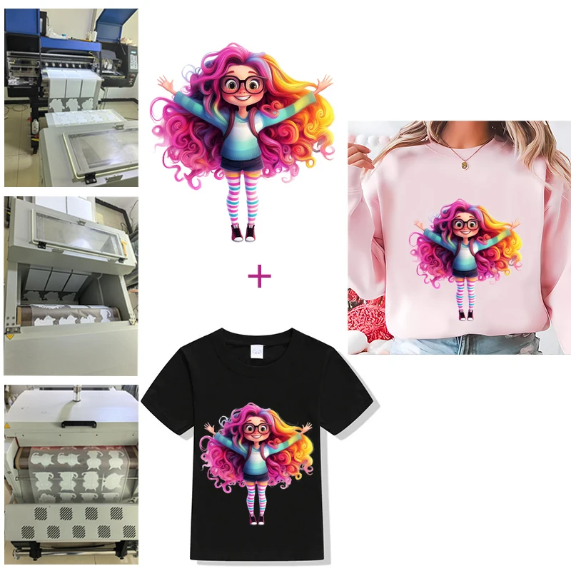 Naklejka transferowa z żelaza z kreskówek, filiżanka herbaty szop lis sowa niedźwiedź, zmywalna prasa termiczna DIY, drukowane akcesoria do kurtek, naszywka na odzież