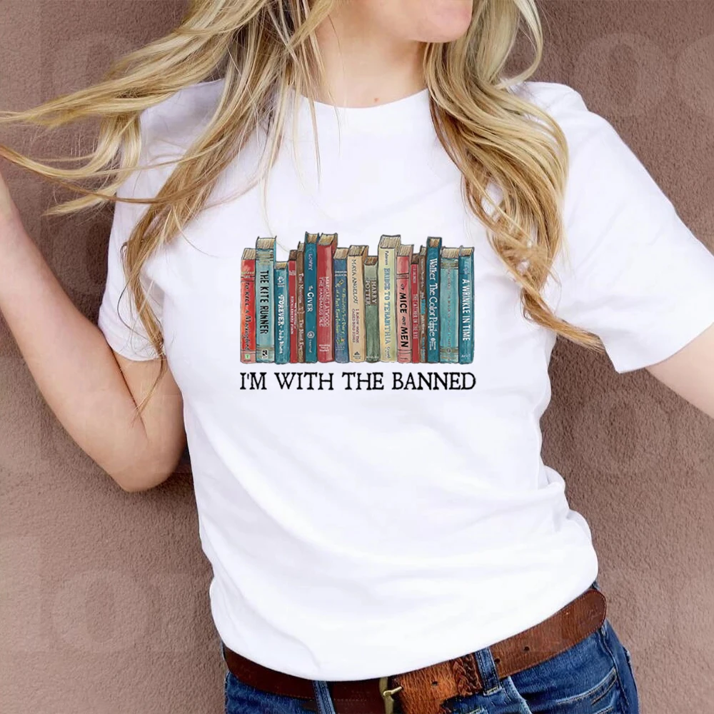 قميص كتب محظور ، أنا مع قميص محظور ، قميص قراءة ، كتب مكتبة ، أكمام قصيرة ، قميص أمين مكتبة