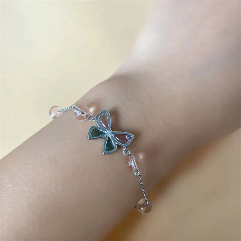 Han So Hee Nevertheless drama stone butterfly bracelet Korean style high quality crystal jewelry for women girls