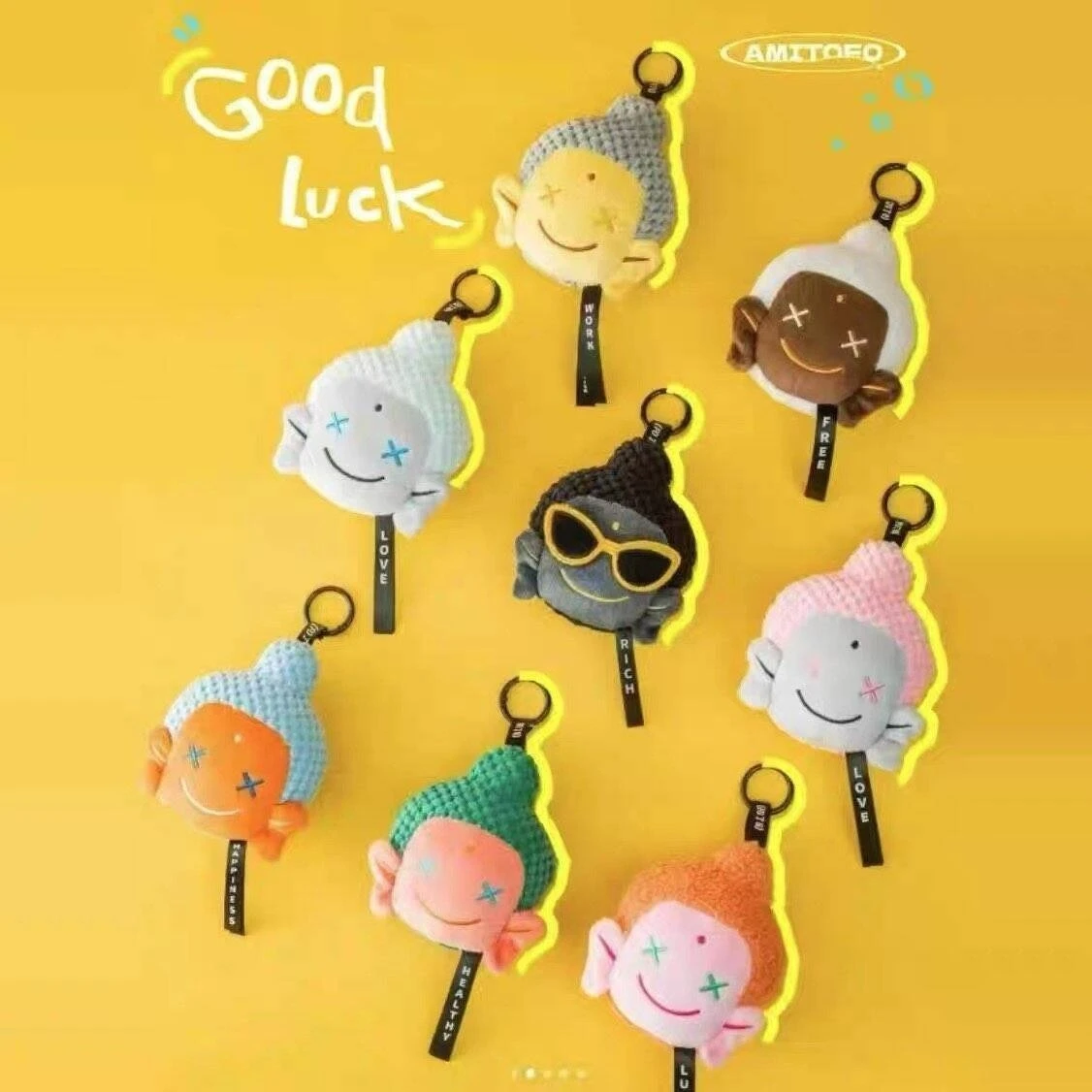 In Voorraad Echte Amitofo Fo U Serie Blind Box Hanger Wensen U Geluk Model Mystery Box Collection Model Trendy Geschenken Speelgoed