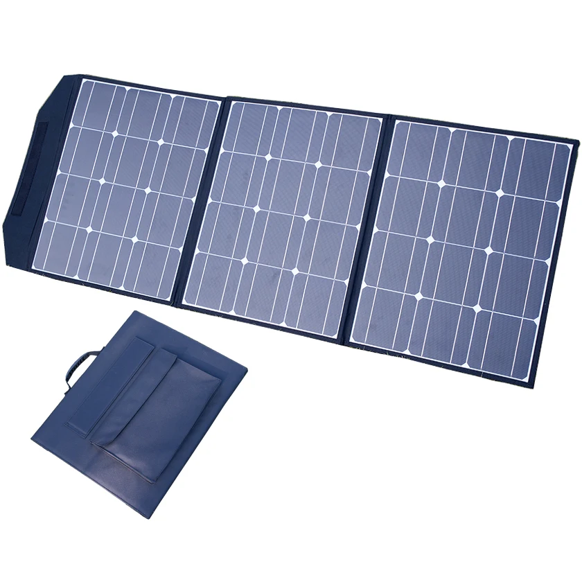 

Outdoor Portable Foldable Solar Panel 100W 200W 18V 12V Waterproof Mobile Power System with Folded Charge Bag