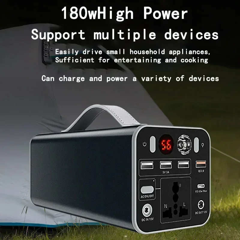 Portable Power Station 150W 180W 300W Solar Generator Outdoor Camping Battery Emergency Charging Station Power Supply