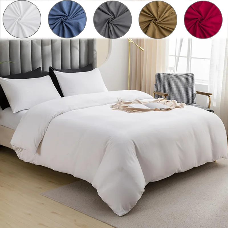 2026 Upgraded Ultra-Soft Solid Duvet Cover King Size Winter Warm Durable Bedding Set for Adult Comforter Home Bedding Essential
