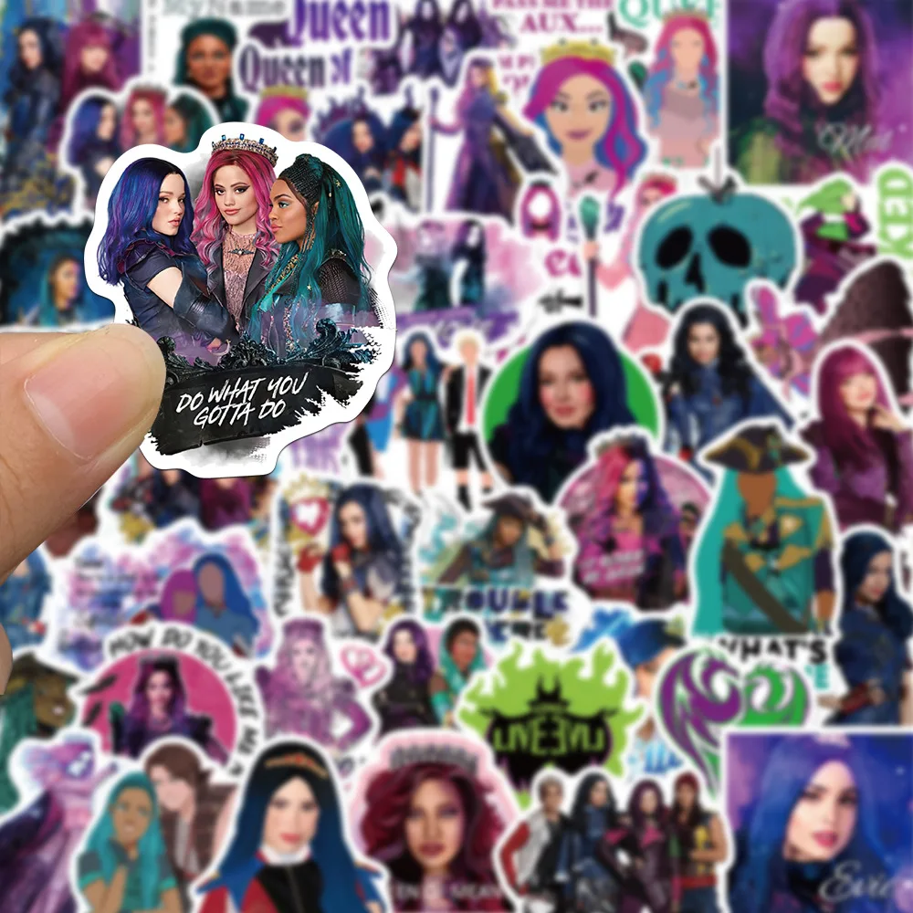 10/30/50PCS Disney Movie Descendants Sticker Cartoon Cool Graffiti Decal Kids Toy for Laptop Skateboard Phone Case Water Cup