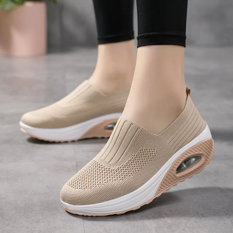 BeckyWalk Autumn Spring Ladies Canvas Shoes Women Print Flats Casual Loafers Platform Sneakers Slip On Swing Shoes Woman WSH5086