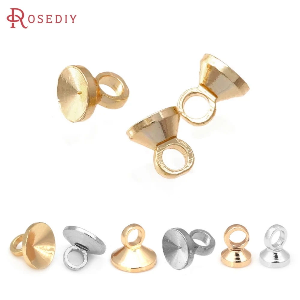 

50PCS Trays 3MM 4MM 5MM 6MM 18K Gold Color Paste Beads Charms Beads Caps Connector Jewelry Making High Quality Diy Findings