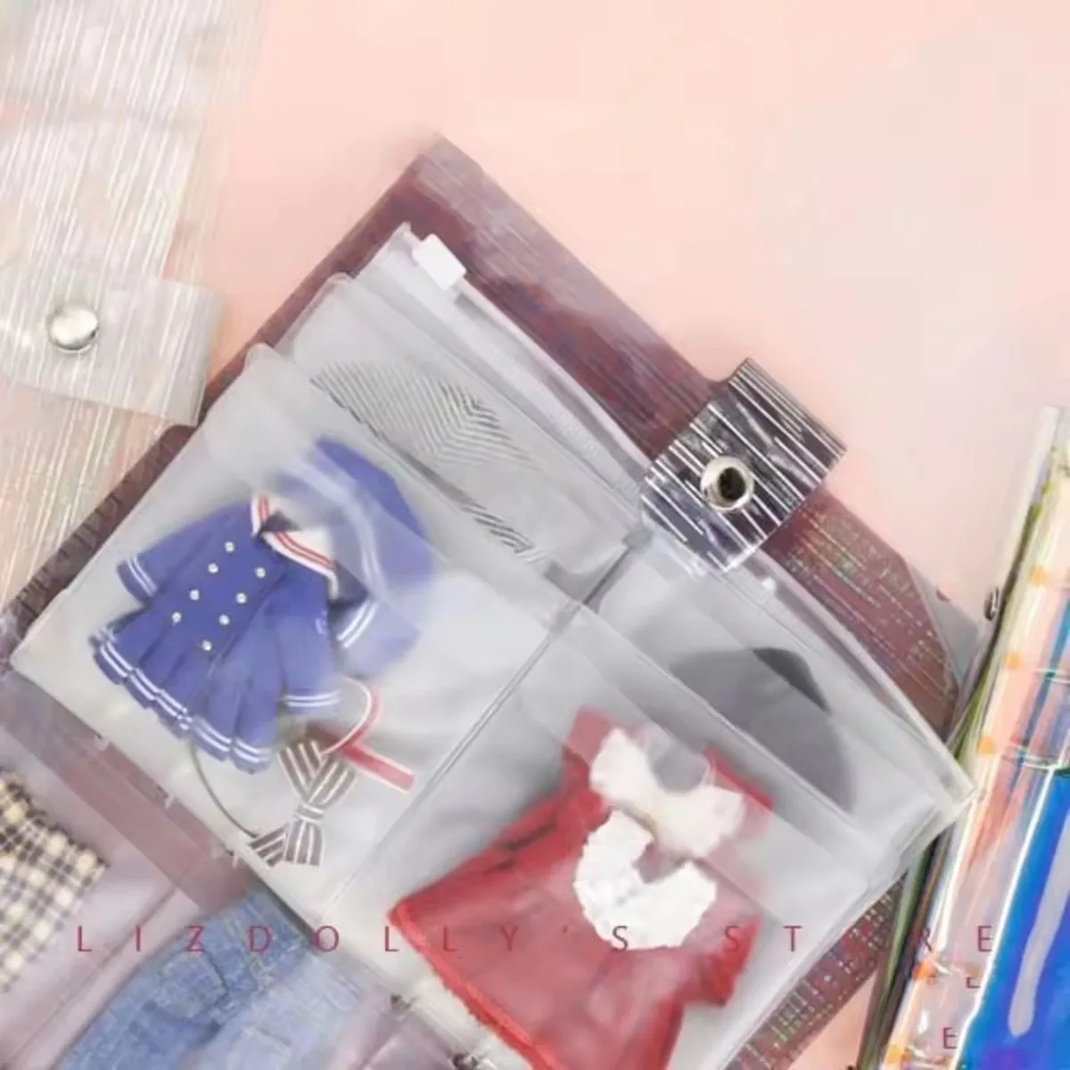 Doll Storage Bag Storage Book Dust Bag Transparent OB11 Doll Clothing Storage Book Doll Clothes Organizer Box