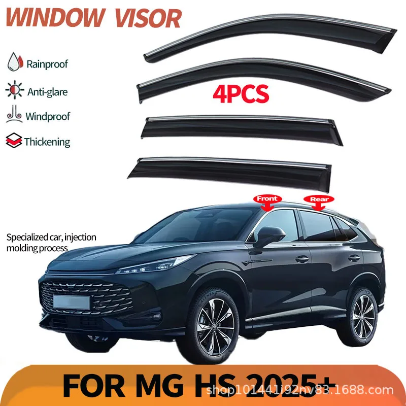 For 2025 NG HS Window Barrier Sunshade Edition MG HS 15FDE Window visor Wind & Rain Deflectors No-Drill Design
