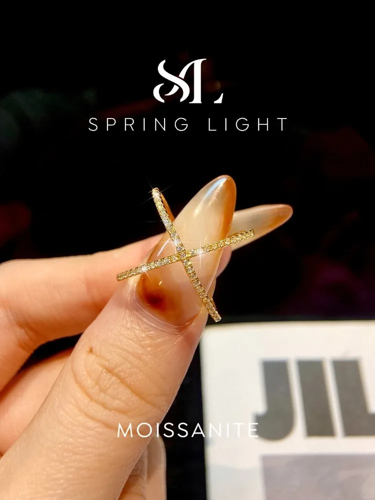 

Стильное модное простое кольцо Stylever с настоящим муассанитом в форме X для женщин, для вечеринок, из стерлингового серебра 925 пробы, высококачественные ювелирные изделия