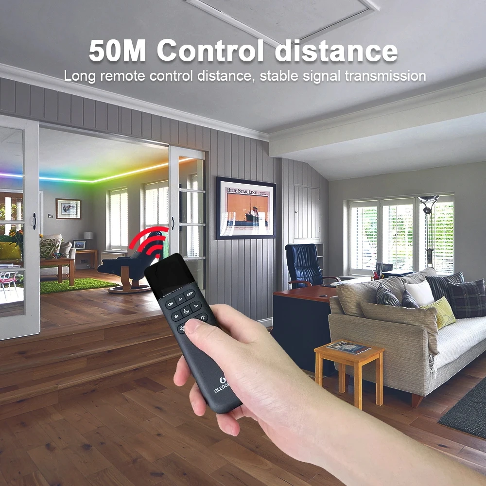 GLEDOPTO WLED Remote Control Wireless Brightness Adjust 4 Scenes Preset Night Light 50M Distance