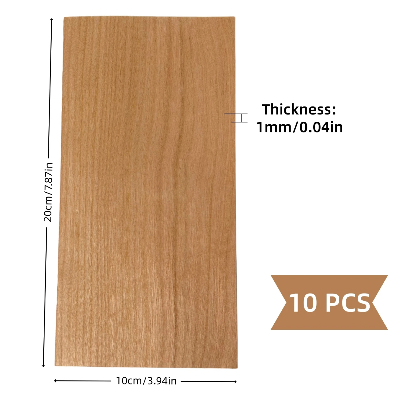 1mm Cherry Veneer Pack for Marquetry and Inlay Work with 10PCS of Natural American Cherry Wood Sheets, 1mm Thick Cherry Sheets