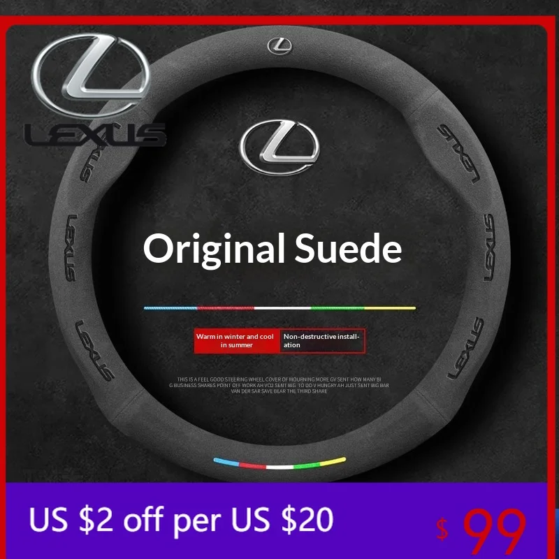 

Interior Mouldings Car Suede Steering Wheel Cover For Lexus F Sport ES200 ES250 ES260 ES300 RX300 LS500h GS250 GS300 IS250 IS300