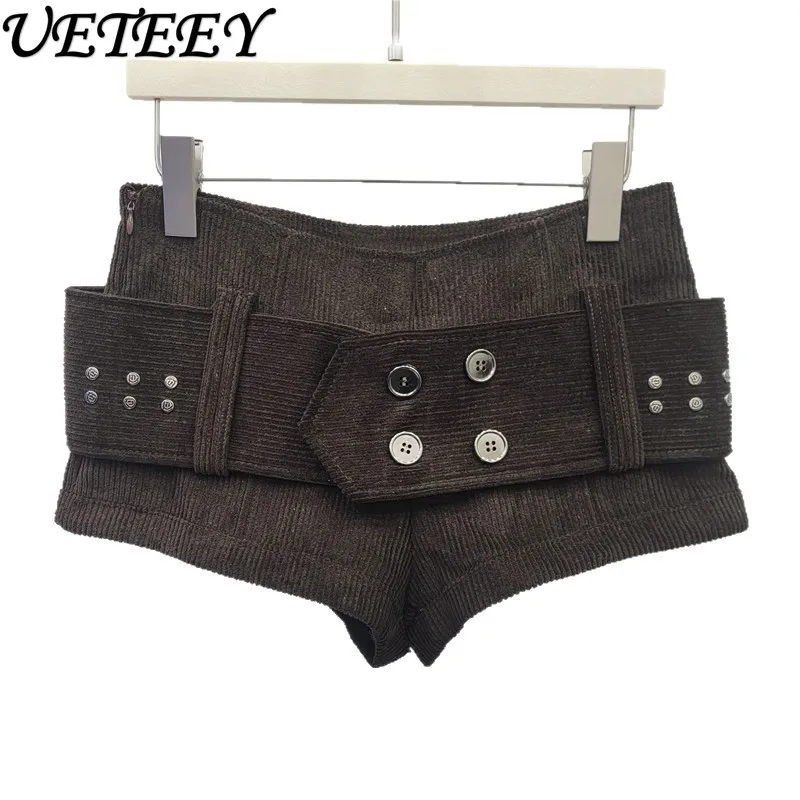 

Sexy Low Waist Slimming Belted Black Denim Shorts for Women 2025 Winter New Korean Style Versatile A-Line Shorts Boot Shorts