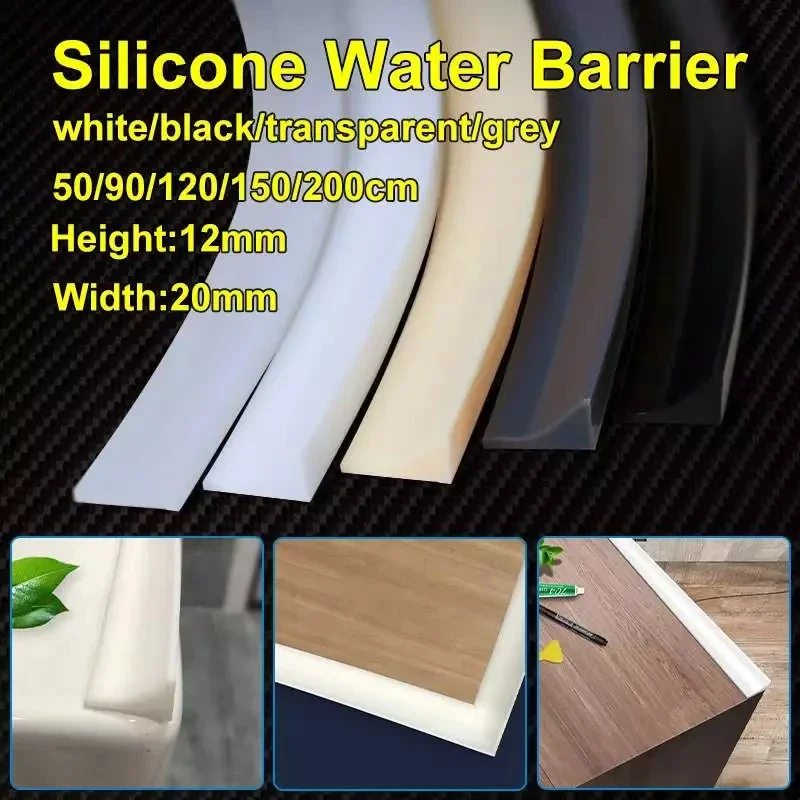 Multi-size color Silicone Bathroom water stopper barriers Threshold Water Dam Self-adhesive Kitchen Bath Shower Barrier Retainer