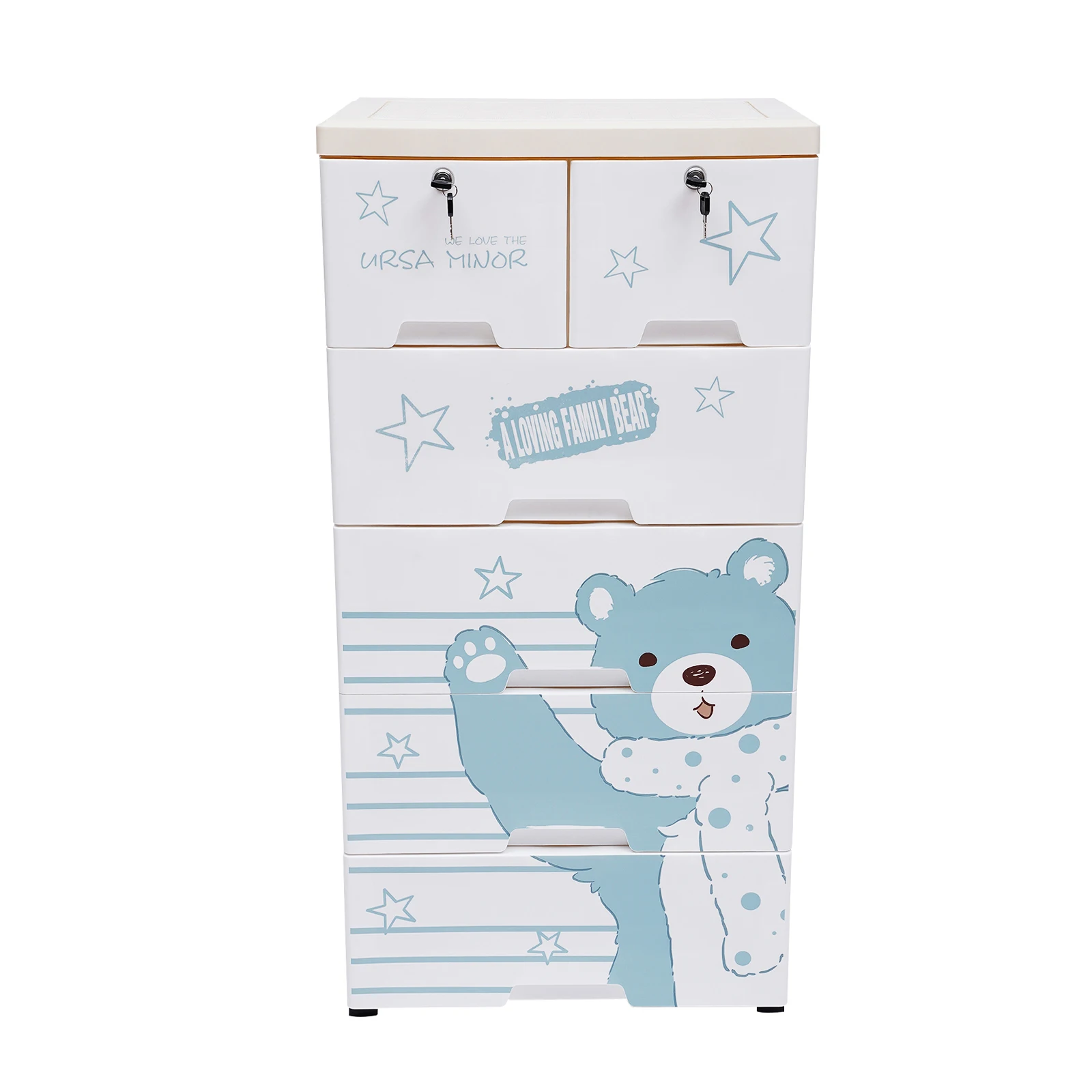 

Plastic Drawers Dresser 6 Drawer 2 Installation Options Polar Bear Pattern Suitable For Bedrooms Living Rooms Children's Rooms