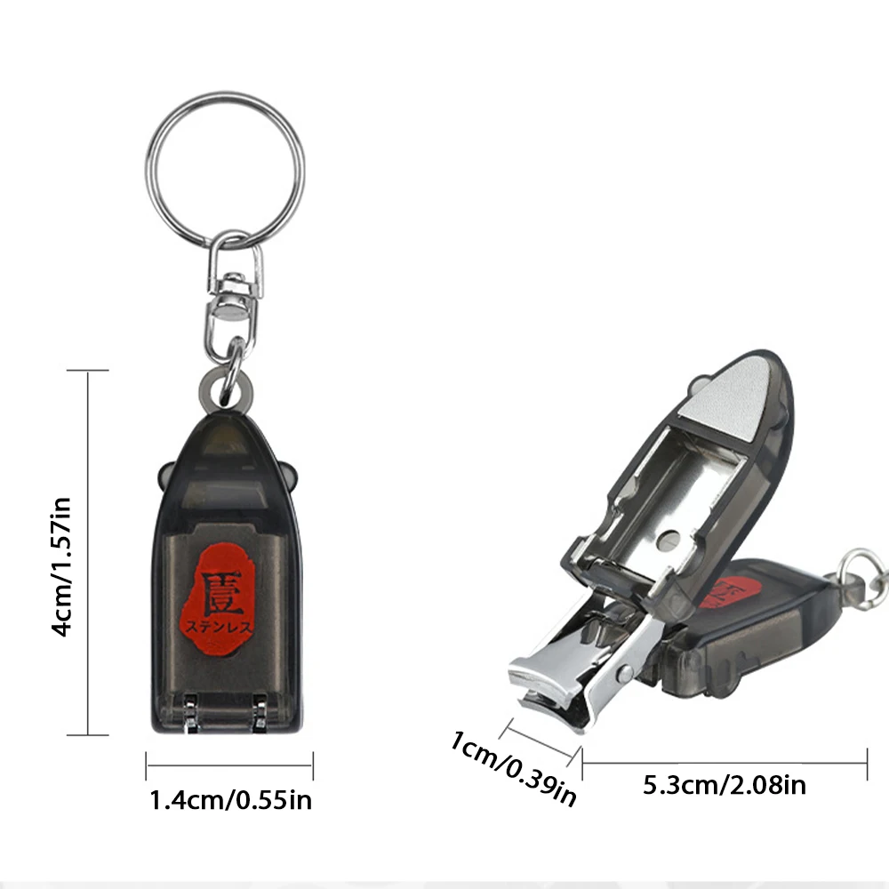 Coupe-ongles pliant portatif d'acier inoxydable avec le porte-clés-outil de pédicure pratique pour le toilettage en déplacement