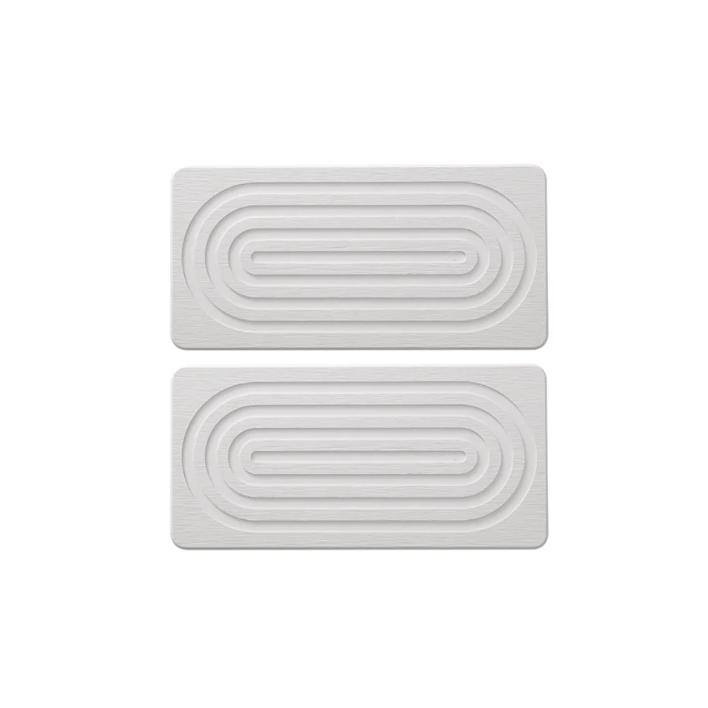 

Набор из 2-х быстросохнущих влагопоглощающих поддонов для ванной из диатомовой грязи с устойчивым рифленым дизайном и приподнятыми ножками, прямоугольные