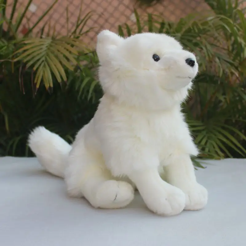 Lifelike White Dog Samoyed Doll Emulational Punny Animal Soft Stuffed Plush Toy Girl Boy Birthday Christmas Gift 1pc