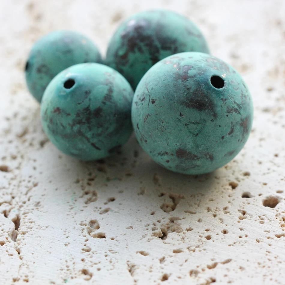 One Piece Hand Made Patina Finish Brass Ball - Varies Sizes (3997C)