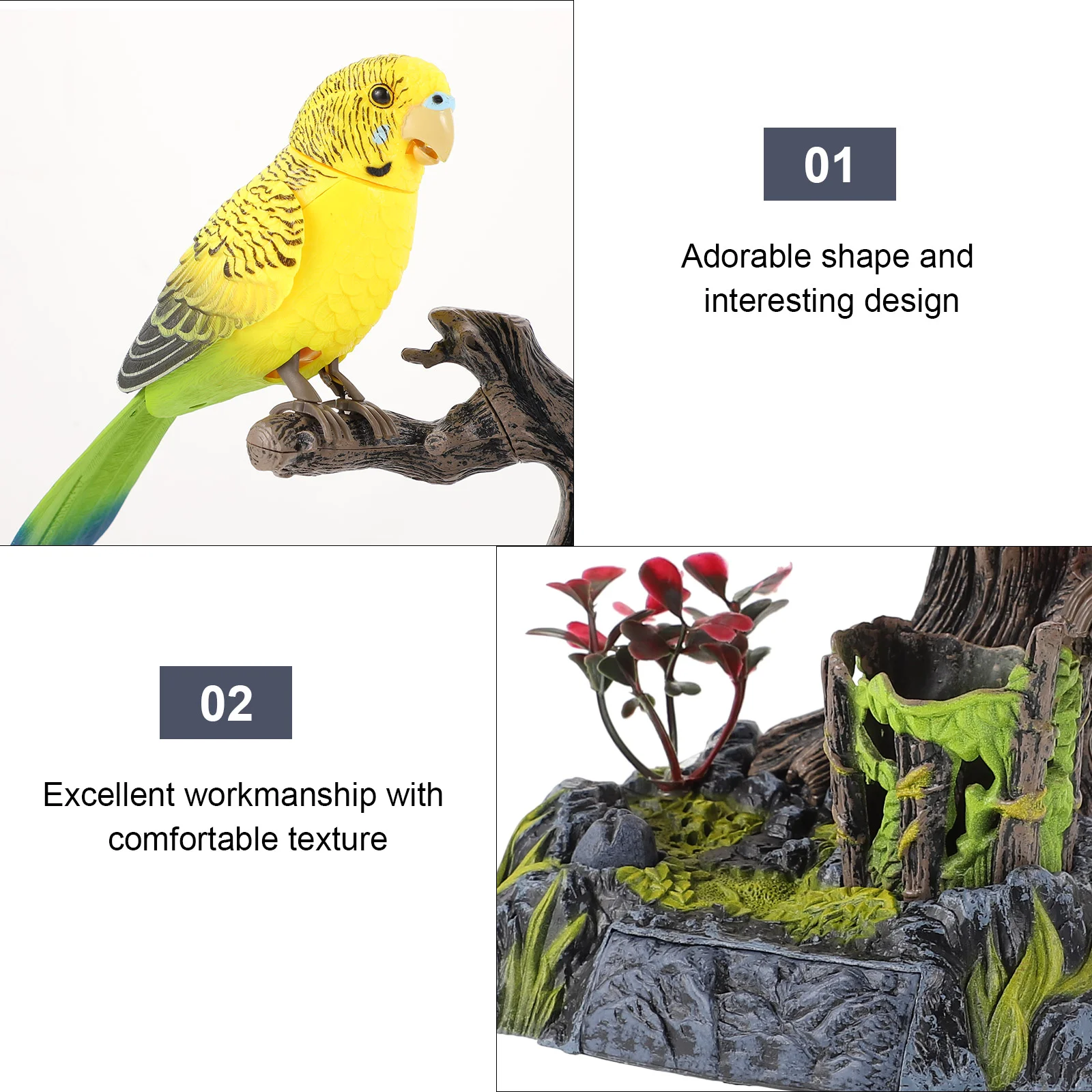 Juguete de Control de voz de loro Animal para niños, grabación de pájaros para niños, Abs, aprendizaje temprano, escritorio, parlante eléctrico