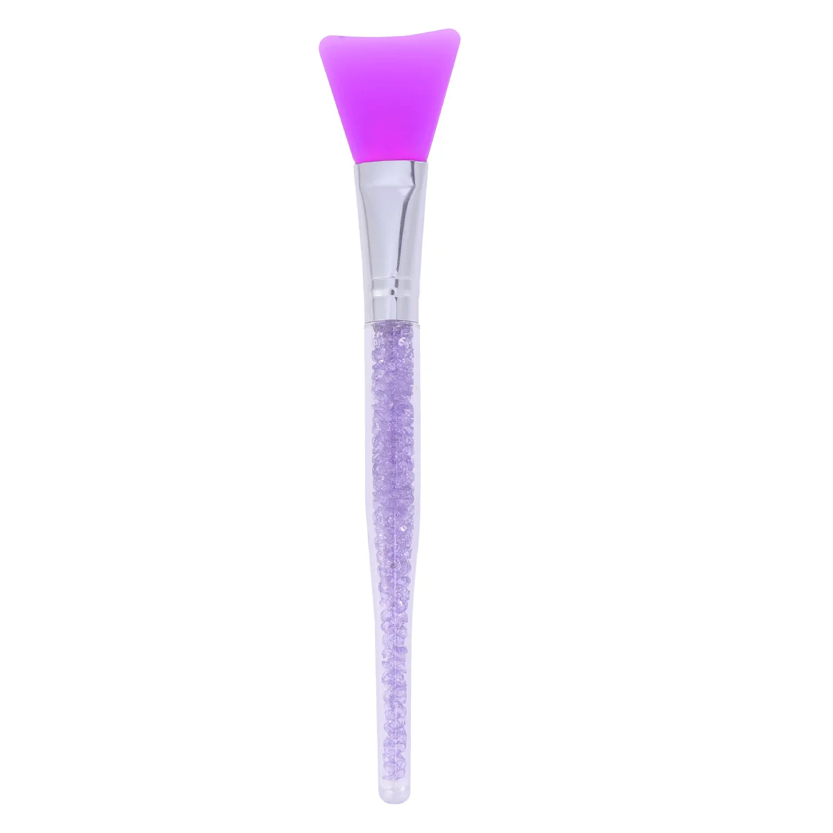 Escova aplicadora facial profissional de silicone com haste de cristal para aplicação de máscara facial ou máscara DIY (cristal roxo único