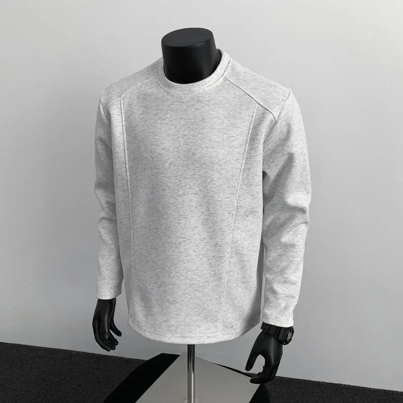 

Свитшот классический однотонный с круглым вырезом 5XL 2026 – мужской и женский повседневный пуловер с длинным рукавом (свободный крой) M-XXXXXL