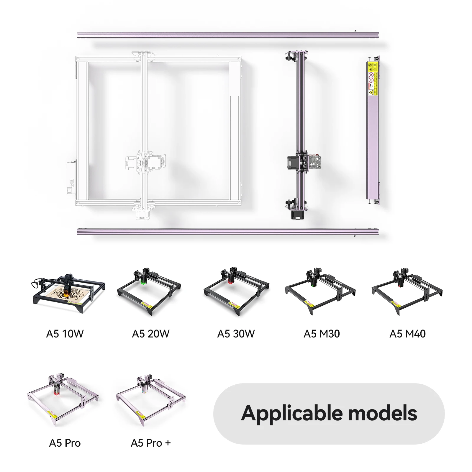 ATOMSTACK Longer Laser Engraving Cutting Area Expansion Kit Working Up To 850x410mm Extension Accessories For X20 X7 A5PRO A20