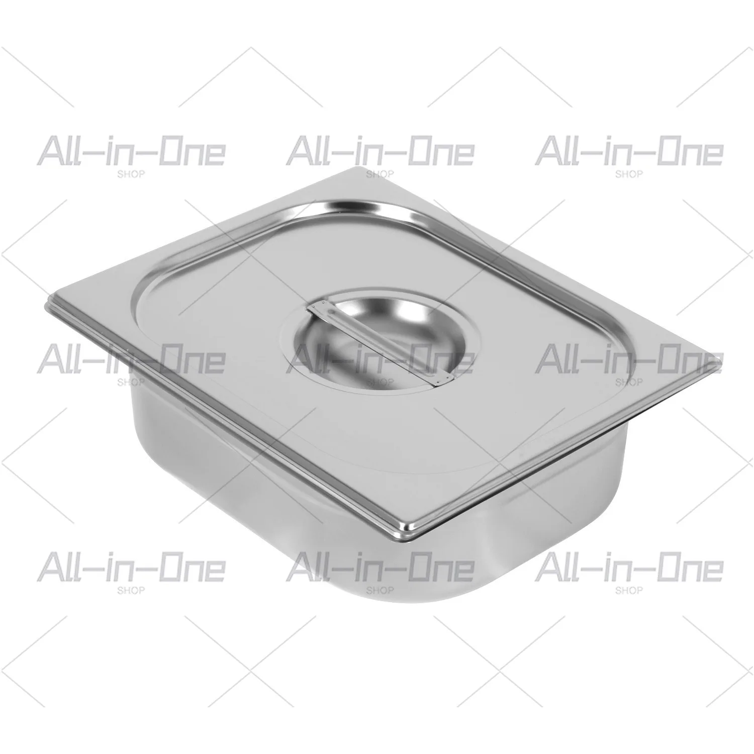 Stainless Steel European-style Serving Basin Hotel Canteen Buffet Basin Commercial Thickened Square Vegetable Basin with Lid