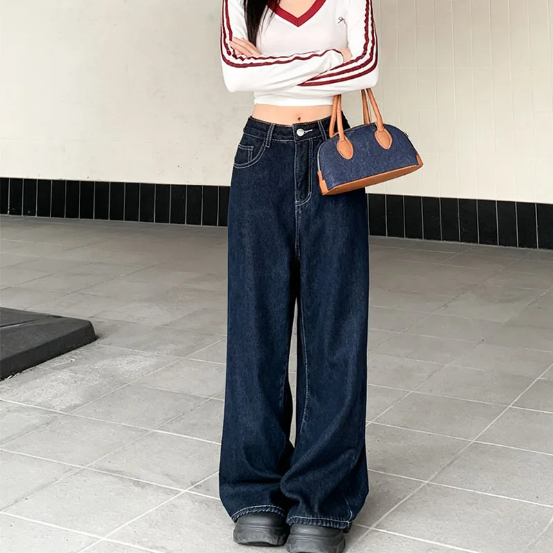 

Зимние женские джинсы Y2K 2025 года, расклешенные широкие джинсы с термофлисовой подкладкой, идеальная зима