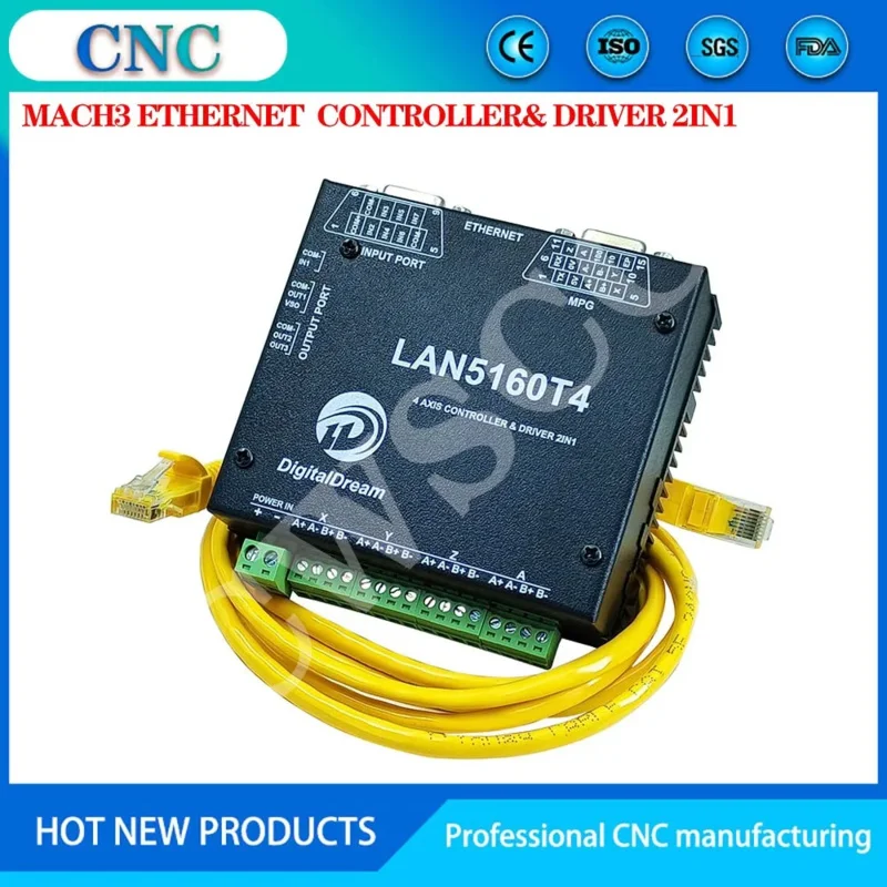 

listing mach3 Ethernet 4-axis motion controller driver 2 and 1 new LAN5160T4 network cable communication