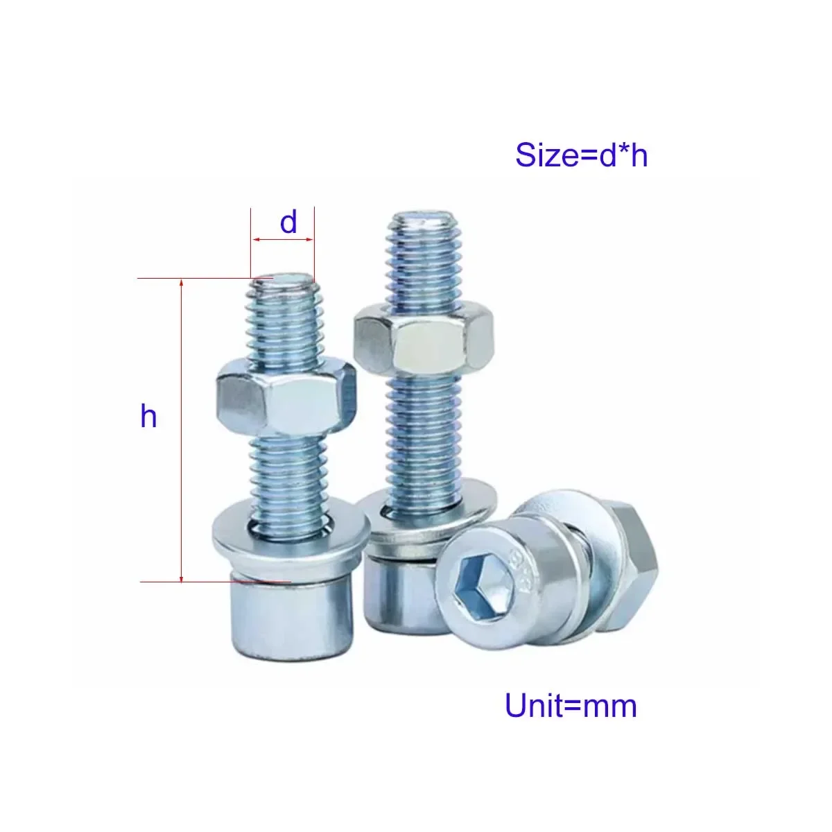 

8.8 Grade Galvanized Hexagonal Bolt Set/Screw Nut Bolt Combination M4M5M6M8M10