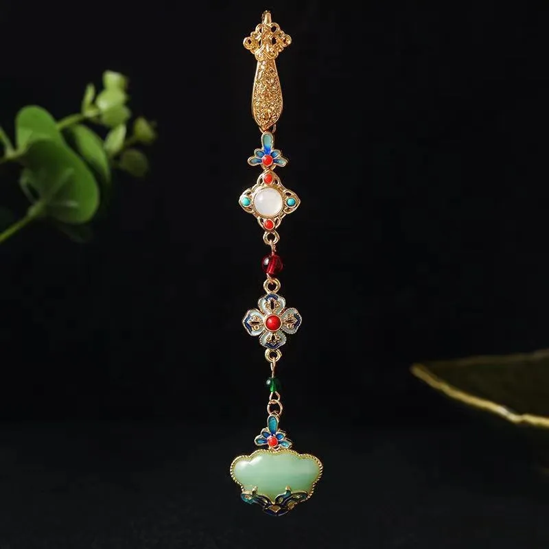 Vintage Chinese Style Pendant Brooch For Women Fashion Enamel Pins Makeup Accessories