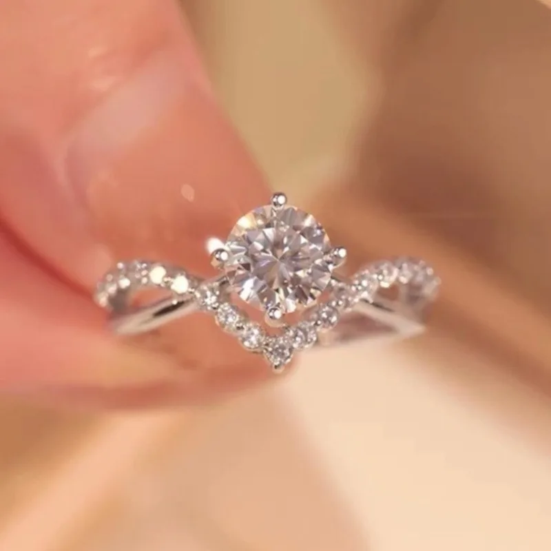1pc 1Carat Brilliant and Meaningful Synthetic Zircon Ring - Made of S925 Silver, Meaningful Graduation Gift, Adult Gift.