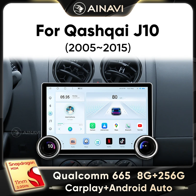 Ainavi Car Radio For Nissan Qashqai J10 2005 2007 2009 2011 2012 2013 2015 Wireless Carplay Android Auto Car Multimedia 2 Din