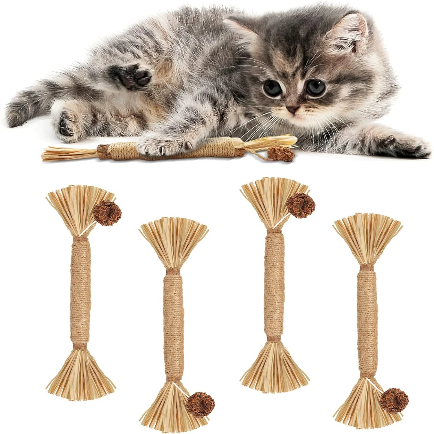 

Exciting High-Quality Premium Matatabi Silvervine Chew Toy Set for Indoor Cats - Ideal Natural Chew Sticks for Teeth Cleaning -