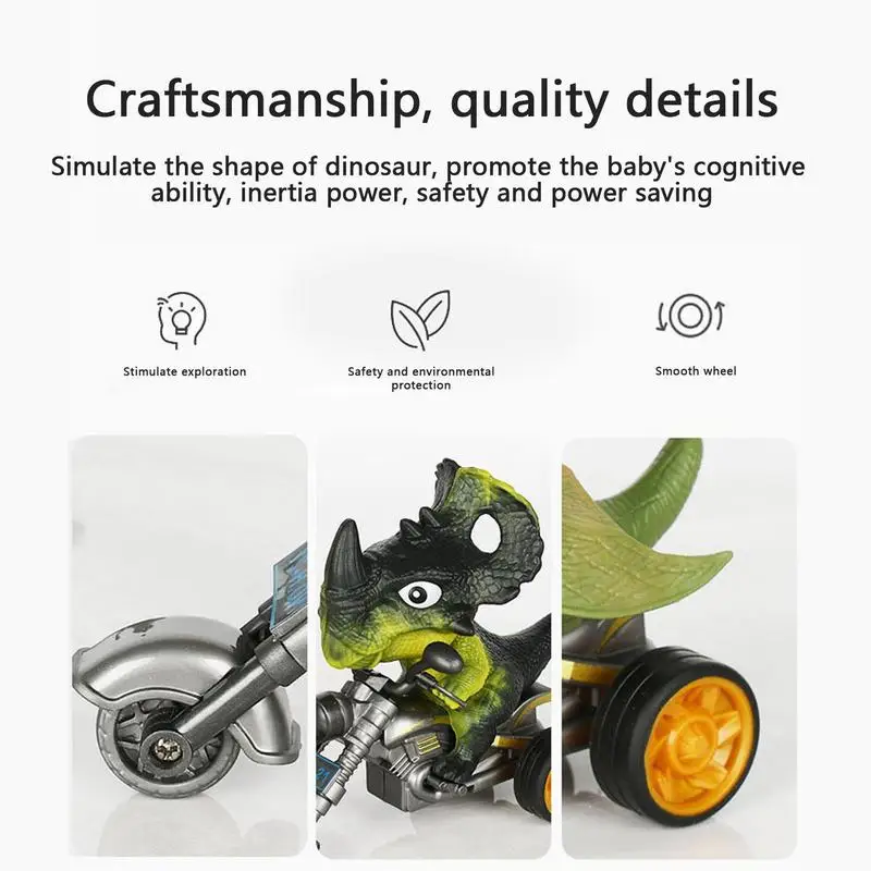 Dinosaur Simulation Motorcycle Toy for Kids, Carro movido a fricção, Jogo educativo