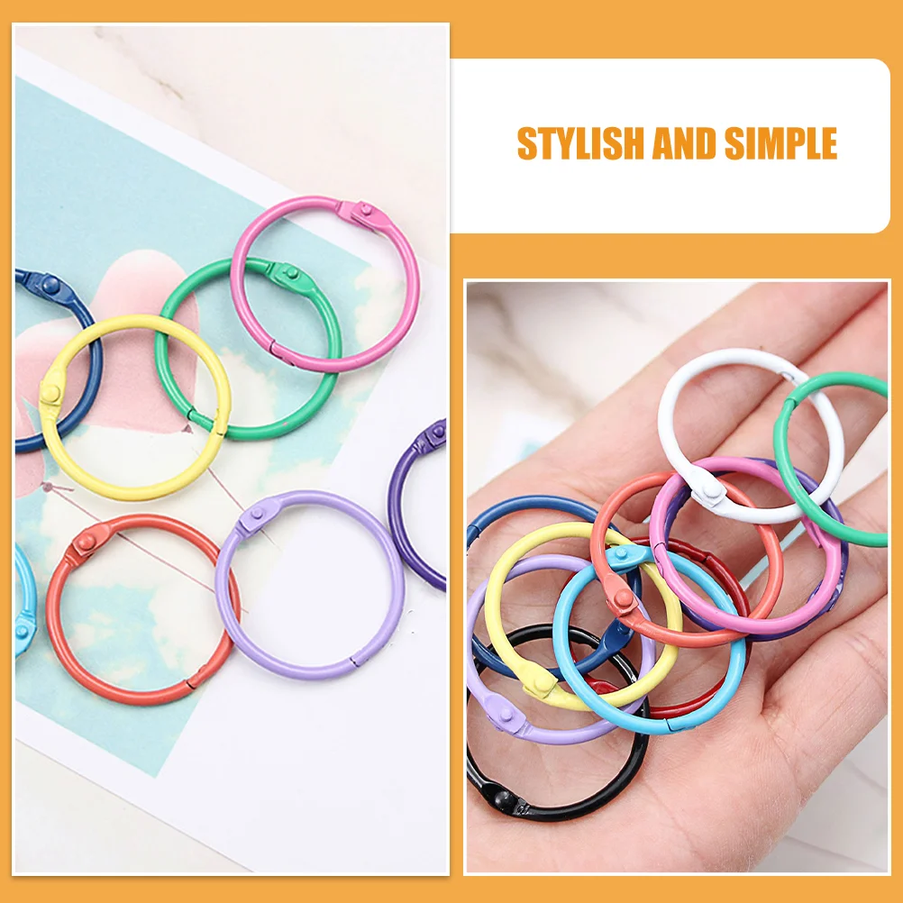 70 Pcs Loose Leaf Ring Clip Flashcard Rings The Paper Mini Binder Notebook Metal for Binding