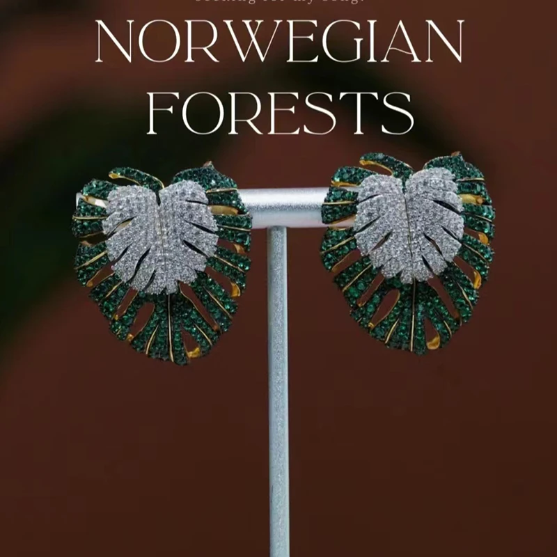 Qian Heng Norwegian Forests Series Earrings S925 Sterling Silver Luxury Original Design Cubic Zirconia Earrings Fine Jewelry