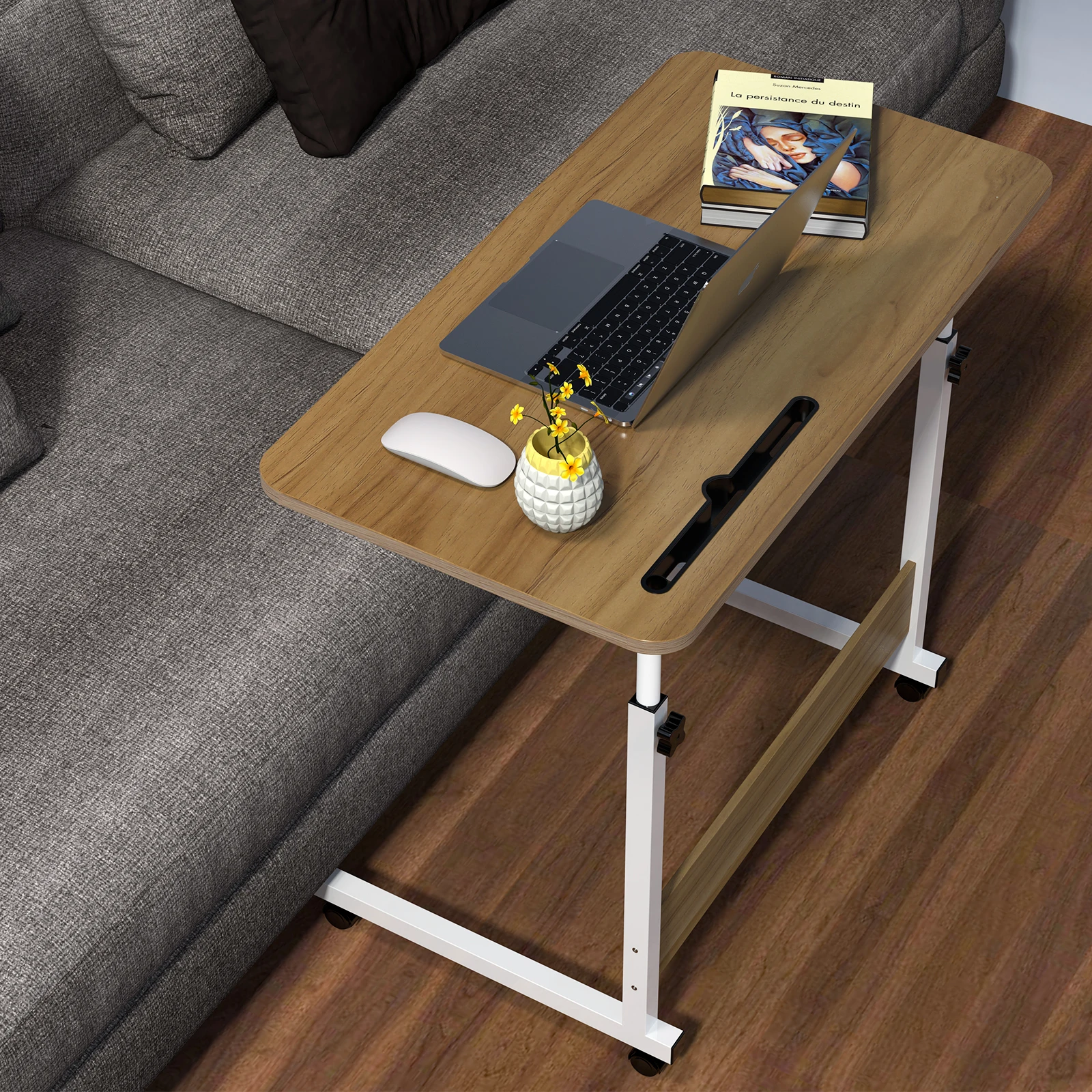 Mesa auxiliar con ruedas-Mesa infantil-Altura ajustable-Altura móvil-Escritorio ajustable para ordenador-Adecuado para dormitorios