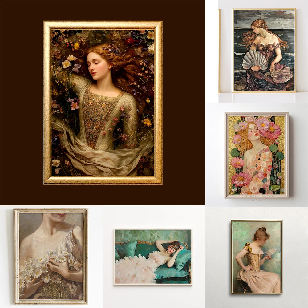 Vintage Art Birth Of Venus Aphrodite Landscape Oil Painting Prints Vintage Landscape Art Print Poster Ocean Wall Art Canvas Art
