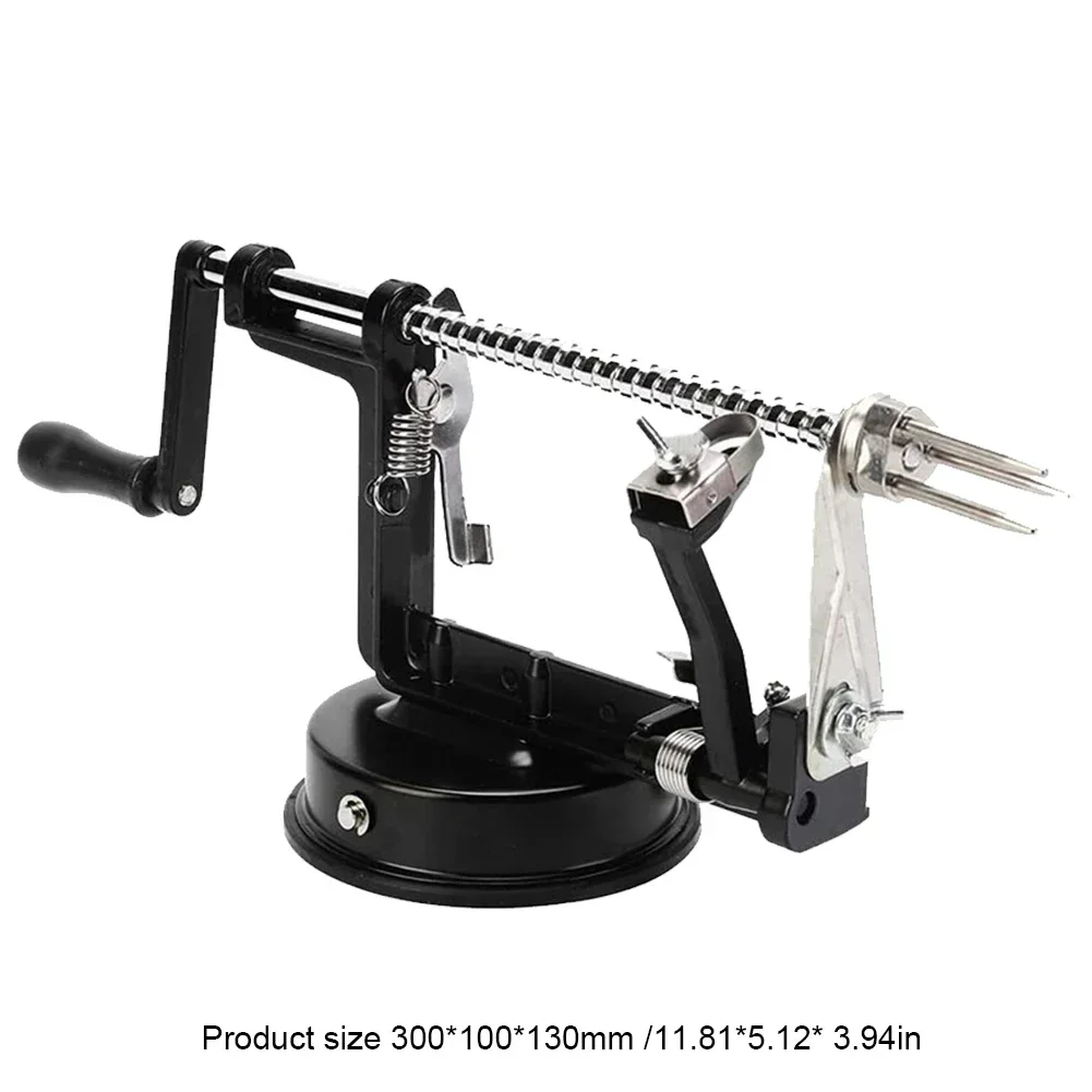 3 in 1 Hand-cranked Apple Peeler Multi-functional Fruit Apple Peeling Machine Stainless Steel Apples Slicer with Suction Base