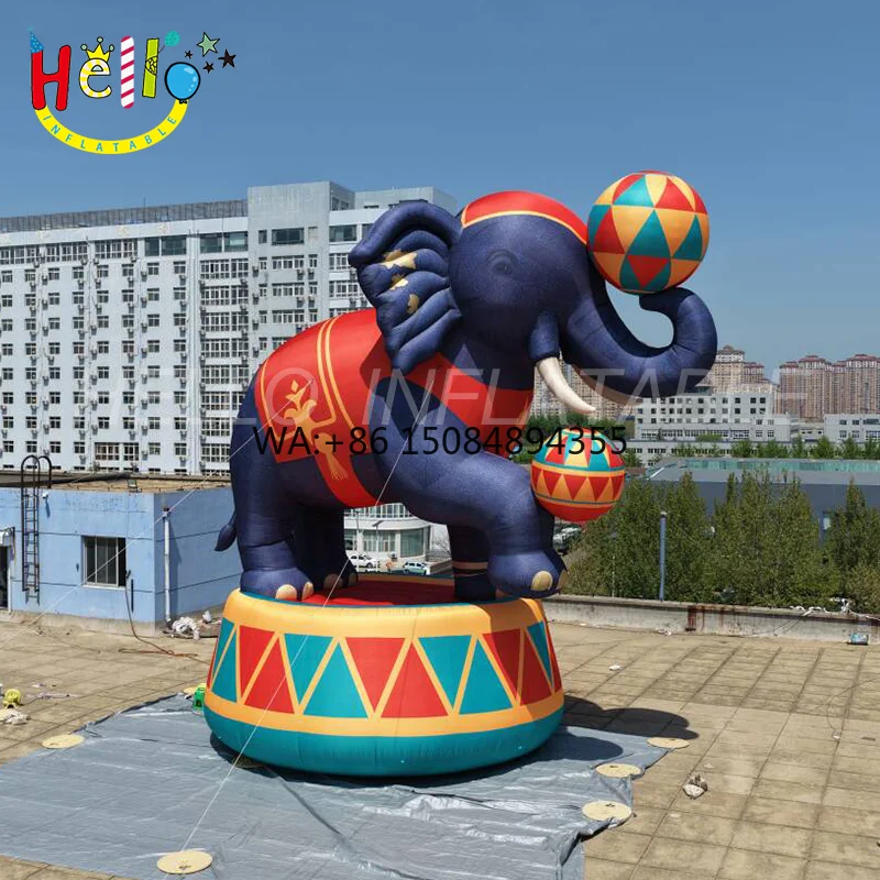 Giant Circus Style Inflatable Elephant with Colorful Balls for Event and Festival Decoration