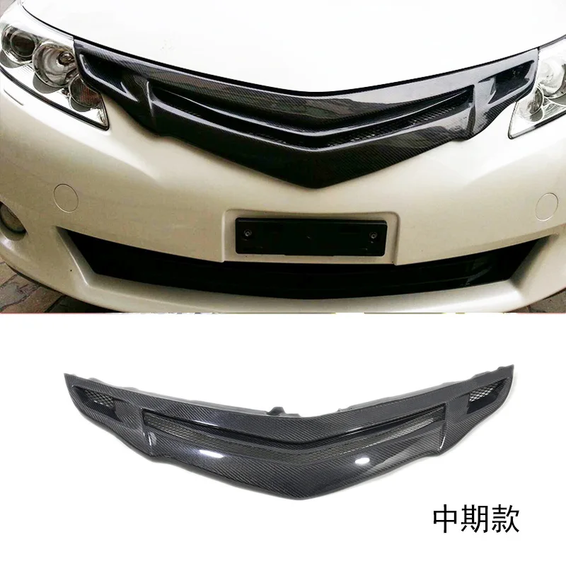 For Toyota Previa ESTIMA ACR50 Carbon Fiber Front Grille Replacement Mid-Late Model Grill Guard Facelift