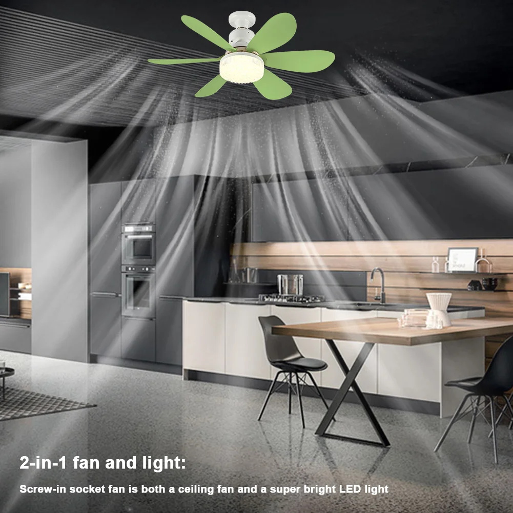 40W 2-in-1 Ceiling Fan with Light Remote Control Fan Lights Dimmable E27 Socket Bedroom Living Room Kitchen Office Bathroom view 6