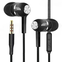 Durability Stereo Earphone 3.5mm Wired Headset Sport Running Headphones with Mic for iPad, iPod, Mp3 Players, Android and iOS