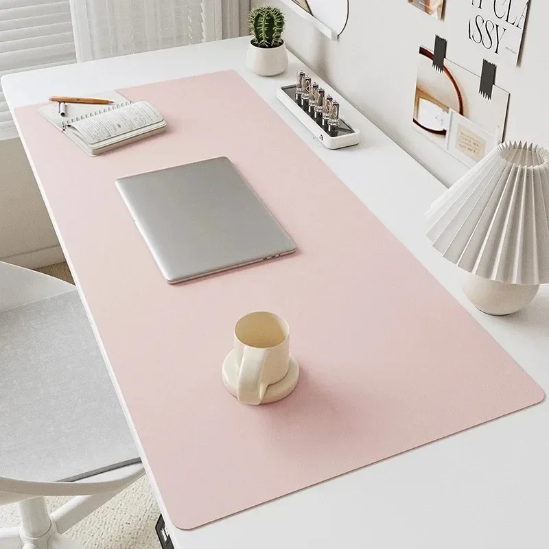 Stylish Simple PU Leather Mouse Pads Desk Mat for Office Solid Color Gaming Waterproof Non-slip Computer Pads Keyboard Pads