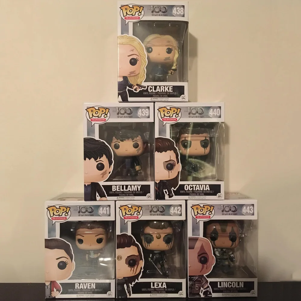 Funko Pop TV The100 Clarke # 438 Беллума # 439 Октавия # 440 Леса # 442 Линкольн # 443 Ворон # 441 Фигурки Игрушки Виниловые Куклы Подарок